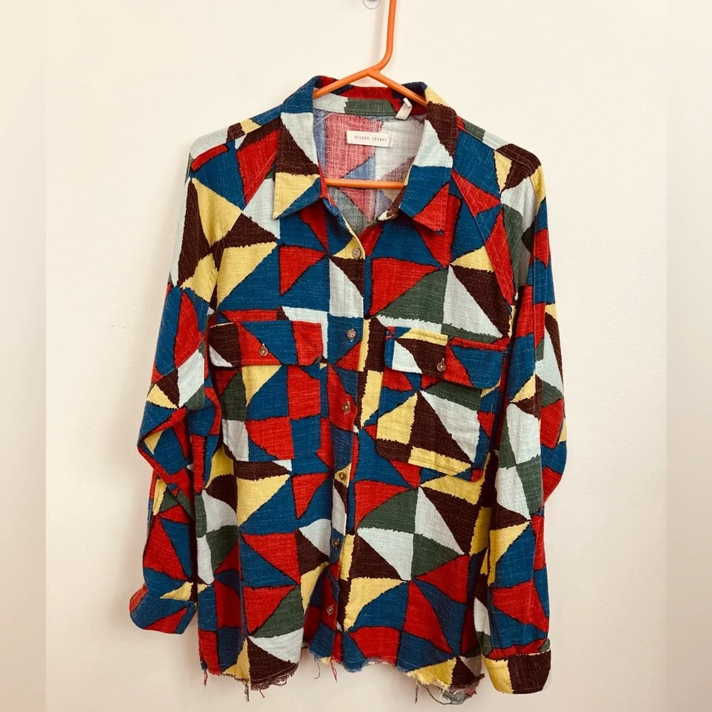 Colorful Geometric Patterned Jacket - Picture 2 of 10